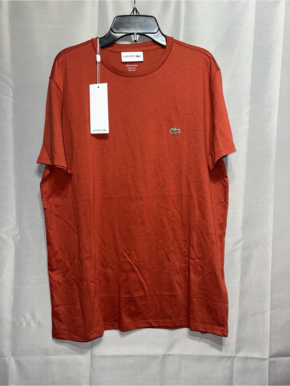 Lacoste Men's Crewneck Short Sleeve Tee - Rust